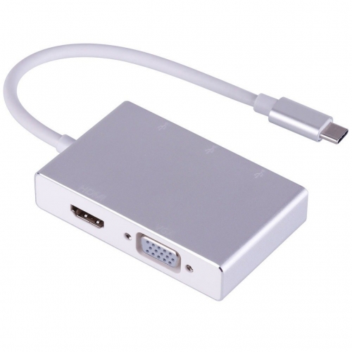 Переходник с USB-C на HDMI , VGA , 3хUSB 3.0