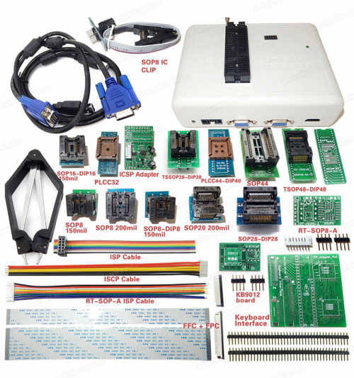 RT809H Flash Программатор EMMC NAND + 21 Адаптер с кабелями