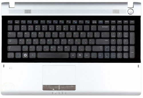 Клавиатура для ноутбука Samsung RV511, RV515, RV520 черная, с верхней панелью