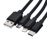 Кабель 3 в 1 Универсальный кабель  USB - micro USB, Lightning , USB Type C длина 1,5 метра .
